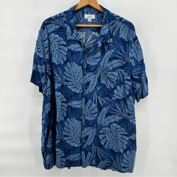 croft & barrow Other - Croft & Barrow Shirt Mens XXL Blue Hawaiian Pocket Lightweight Button Up
